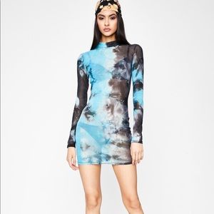 Dolls Kill Blue Mesh Dress